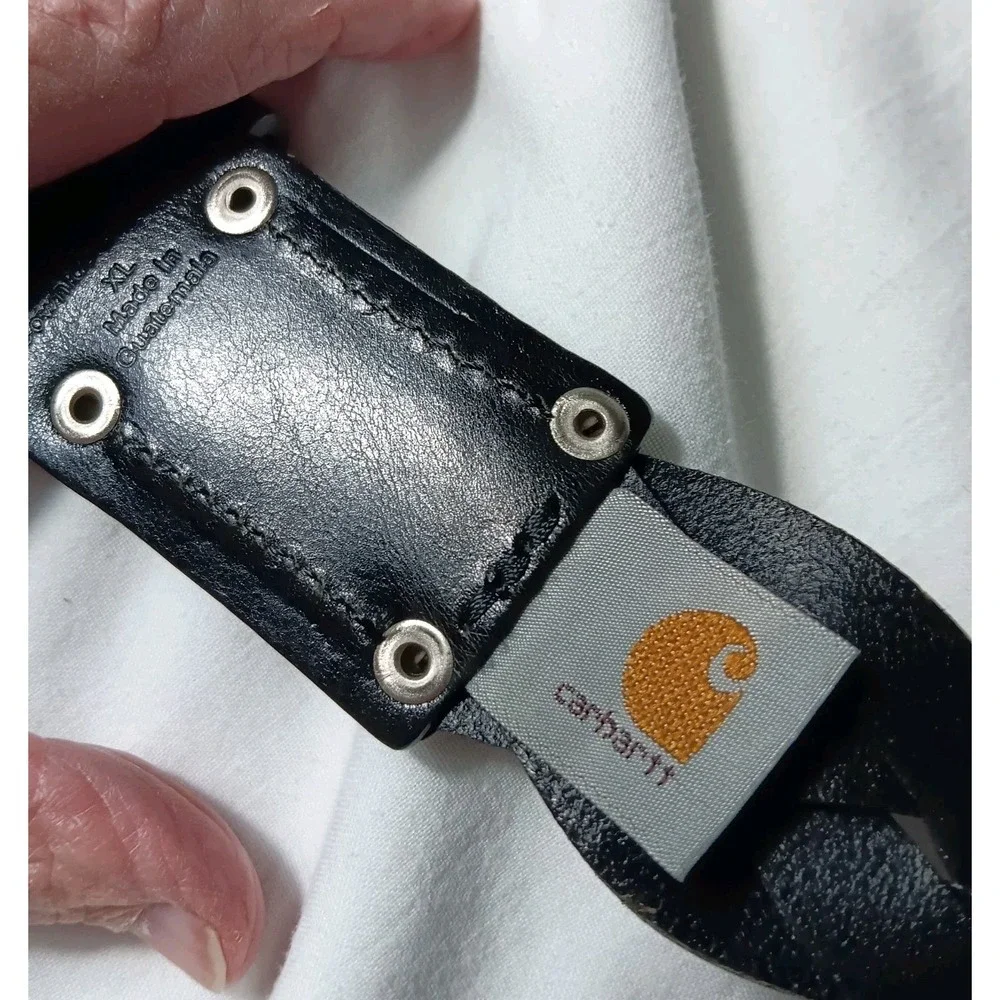 Carhartt XL Rugged Braided Cowhide Leather Belt Mens Black Workwear Casual GUC